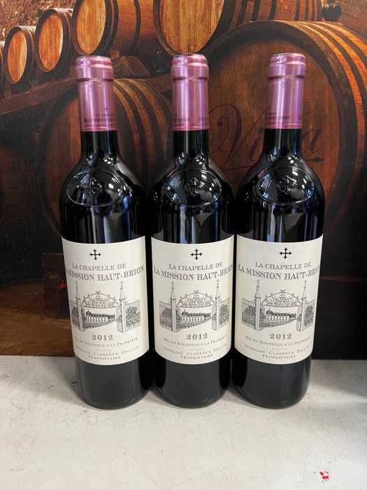 2012 La Chapelle de la Mission Haut Brion, 2nd wine of Ch. La Mission Haut Brion - Graves - 3 Bottles (0.75L)