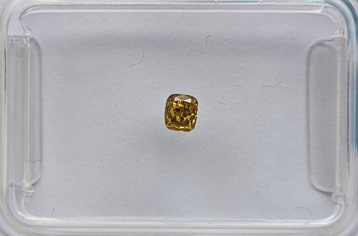 鑽石 - 0.07 ct - 枕形 - 深彩灰黃色 - SI1, No Reserve Price