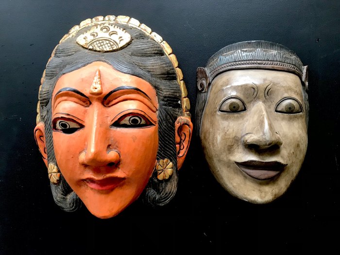 2 maszk topeng - Wibisana és Raja Putri - Indonézia