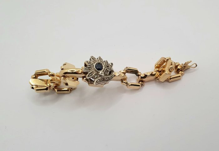 Armband - 12 Karat Gold - Roségold Saphir - Diamant 