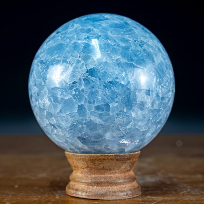 AAA+ SKY BLUE CALCITE CRYSTAL Sphere- 793.44 g