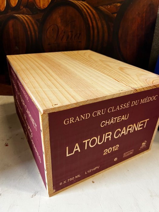 2012 Chateau la tour Carnet - Haut-Médoc - 6 Flasker  (0,75 l)