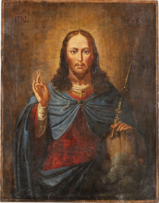 Ícone - Cristo Pantocrator - Madeira