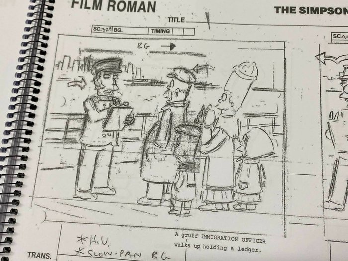 The Simpsons - 1 Storyboard von „Bart-Mangled Banner“ – Akt III – 2003 (67 Seiten) – Karton, Großformat