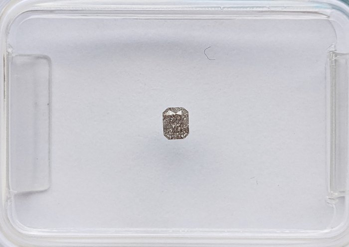 Ingen reservasjonspris - 1 pcs Diamant  (Naturfarget)  - 0.06 ct - Rektangel - Fancy Grå - SI1 - Det internasjonale gemologiske institutt (IGI)