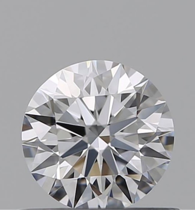1 pcs 钻石 - 0.50 ct - 明亮型 - D (无色) - 无瑕疵的, Ex Ex Ex