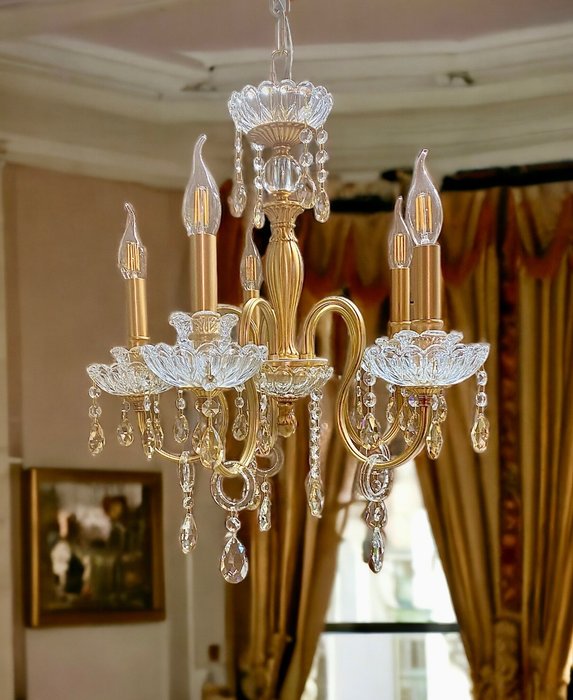 枝形吊燈 - 帕莫諾法國金黃銅鑄造 - 黃銅, 法國金浴