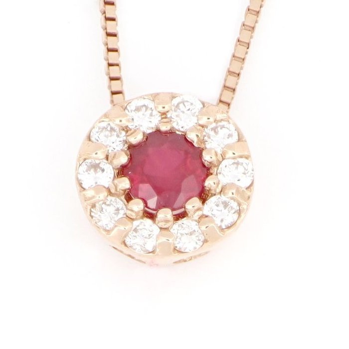 Sin Precio de Reserva - Collar con colgante - 18 quilates Oro rosa Diamante  (Natural)
