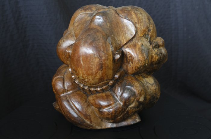 Estátua, Grote huilende Boeddha/Yogiman/Orang Malu - 30 cm - Madeira