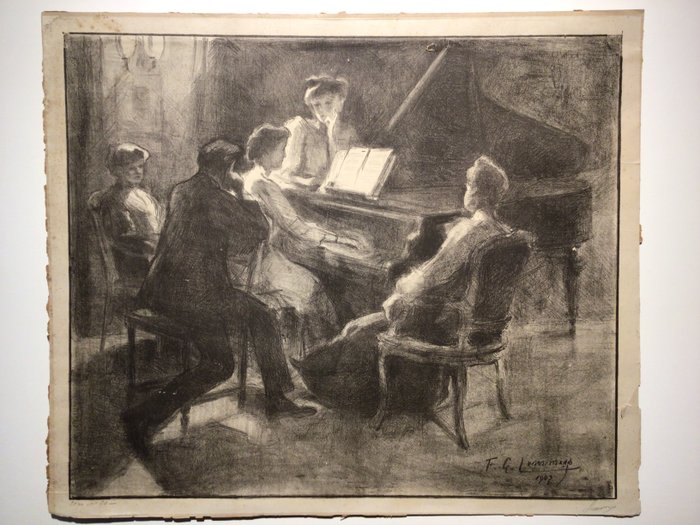 F. G. Lemmers - Piano recital 1907 lithograph