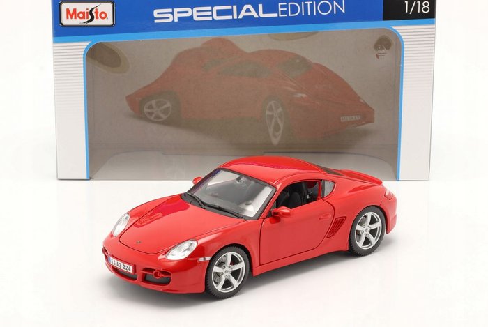 Maisto 1:18 - Model samochodu sportowego - Porsche Cayman S - Model odlewany z 4 otworami