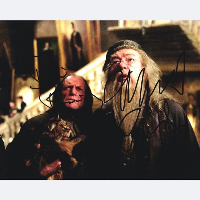 Harry Potter - Signed by Michael Gambon (+) (Dumbledore) and David Bradley (Filch)
