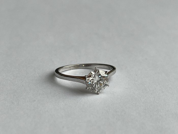 订婚戒指 白金 钻石  (净度增强) 