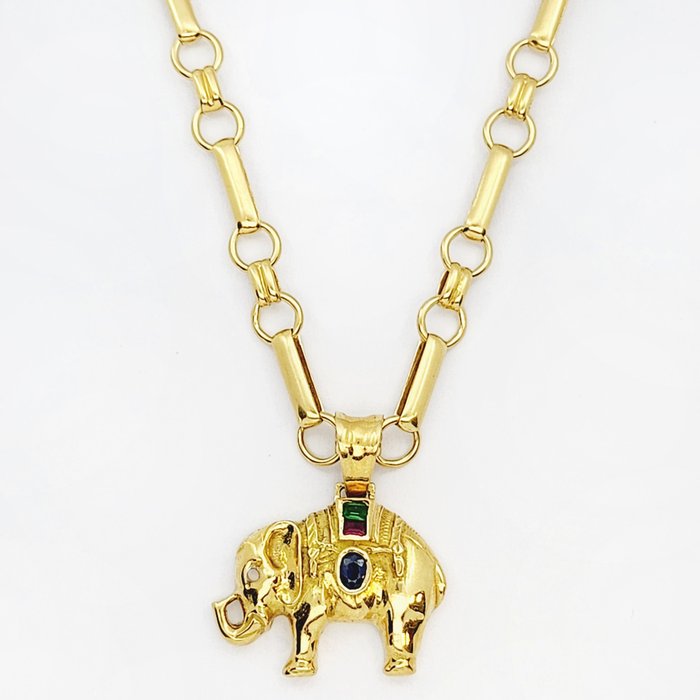 Collar 頸鏈 - 18 克拉 黃金 藍寶石