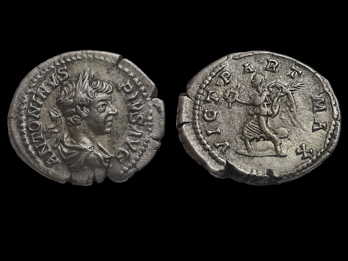 Imperio romano. Caracala (198-217 e. c.). Denarius Rome - Victory