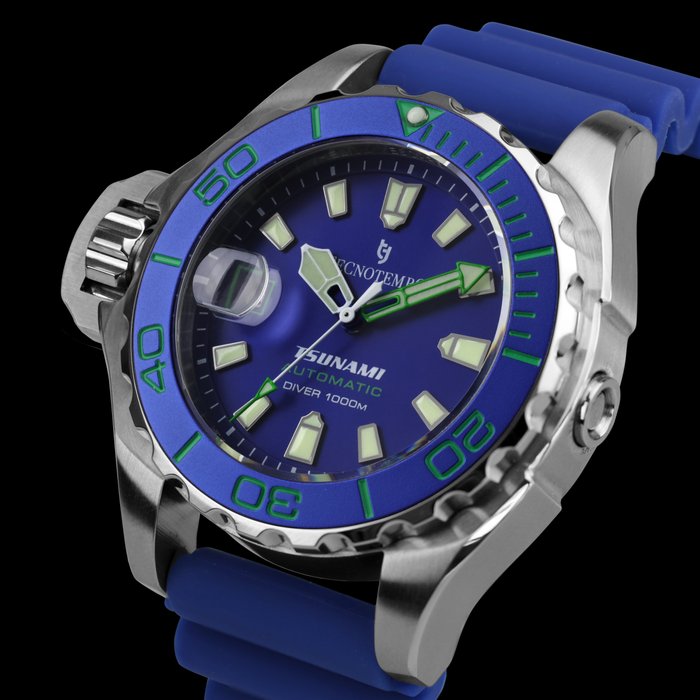 Tecnotempo®  Automatic Professional Diver 1000M "Tsunami" - Limited Edition - - Ohne Mindestpreis - TT.1000TS.BLGR (Blue dial - green tone) - Herren - 2011-heute