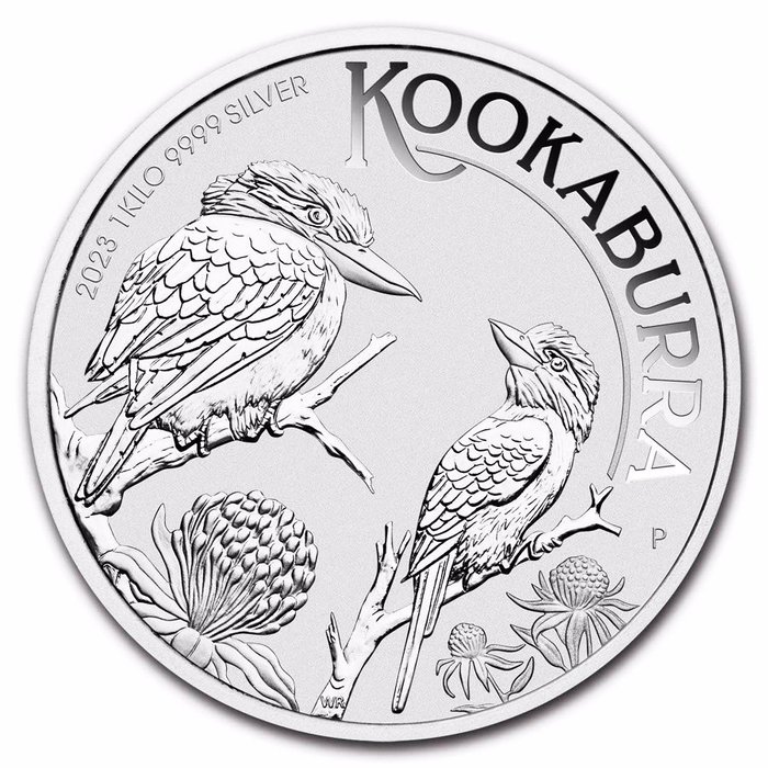 Ausztrália. 30 Dollars 2023 1 Kilo $30 AUD Australian Silver Kookaburra Coin BU (In Capsule)