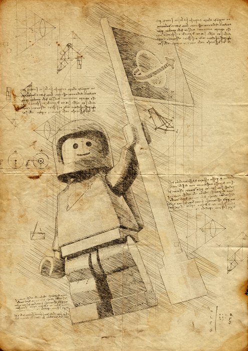 Boriani - Minifìgure Spaceman, Da Vinci Series - limited edition 2/5 - Posterior a 2020 - Italia