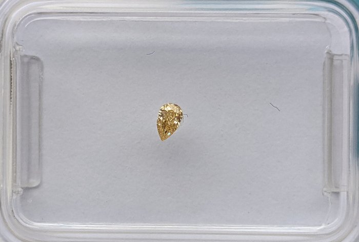Diamante - 0.04 ct - Pera - giallo marrone fantasia - VS1, No Reserve Price