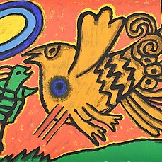 Corneille (1922-2010) – L’oiseau et Insect Orange