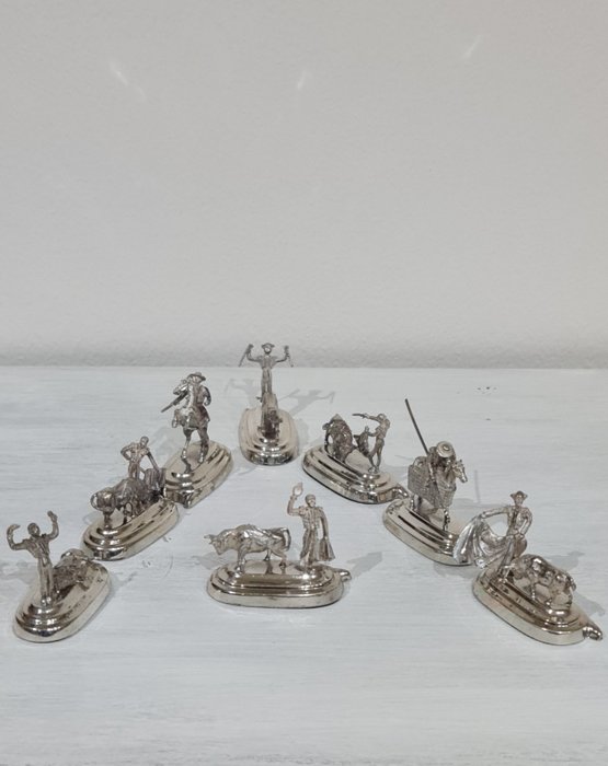 Plata firmada - Pedro Durán - Miniature figur - Corrida de toros -  (8) - 925 Sterling Sølv