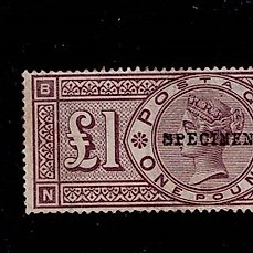 Groot-Brittannië 1884 – Definitive stamp £1, SPECIMEN overprint – Stanley Gibbons 185S