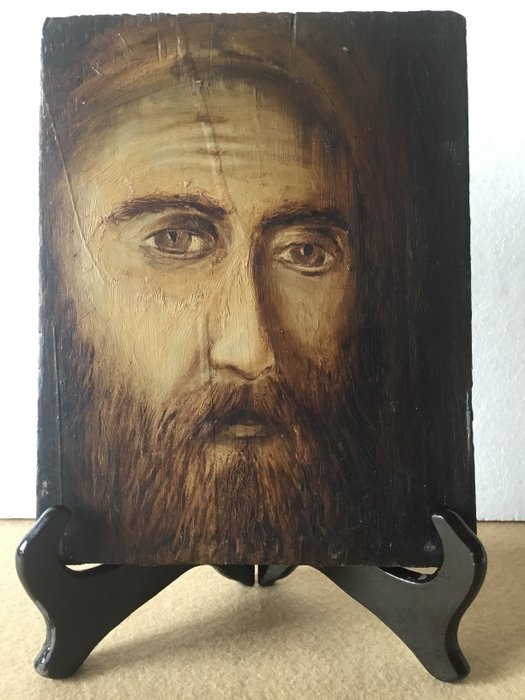 Ikone - Gesicht von Jesus - Holz