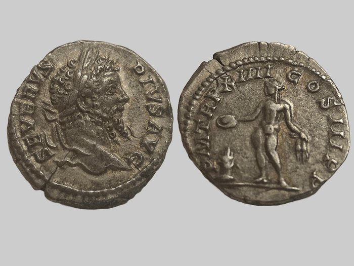 Empire romain. Septimius Severus (193-211 apr. J.-C.). Denarius Rome - Genius
