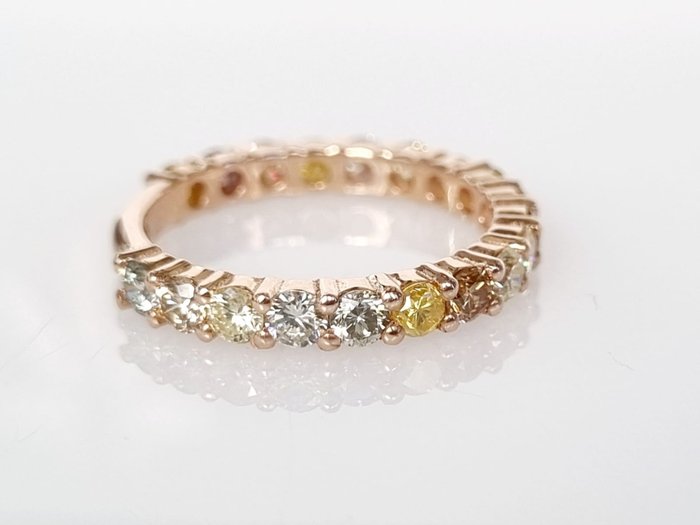 Ring Rosaguld Blandet gul Diamant  (Naturfarvet) 