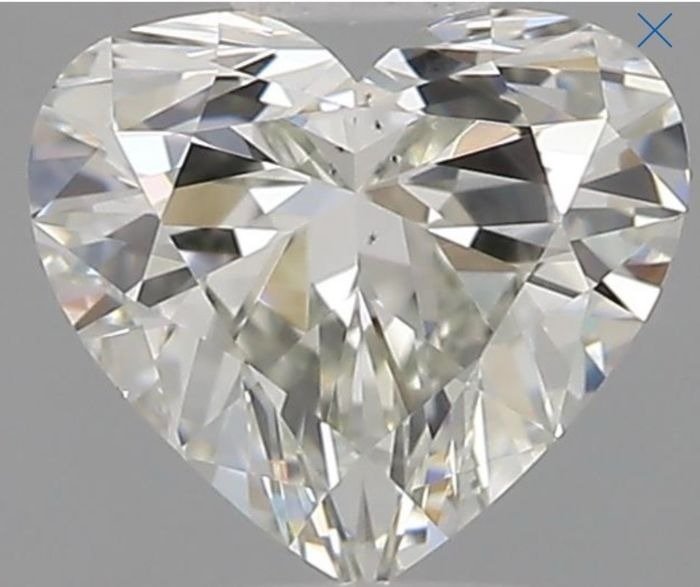 1 pcs Diamond - 0.50 ct - Heart - Faint Yellow Green - VS2