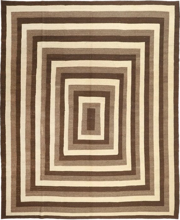 设计师现代 Kilim 地毯 - 凯利姆平织地毯 - 380 cm - 308 cm