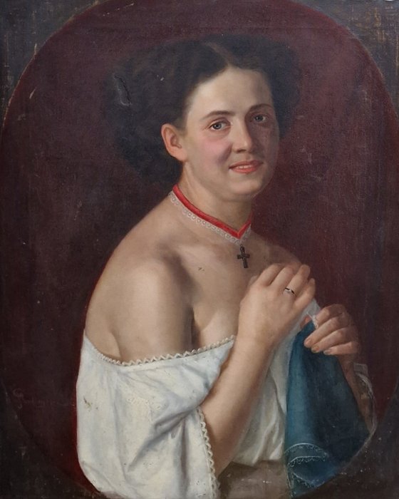 Giacomo Mantegazza (1853-1920) - Ritratto di donna