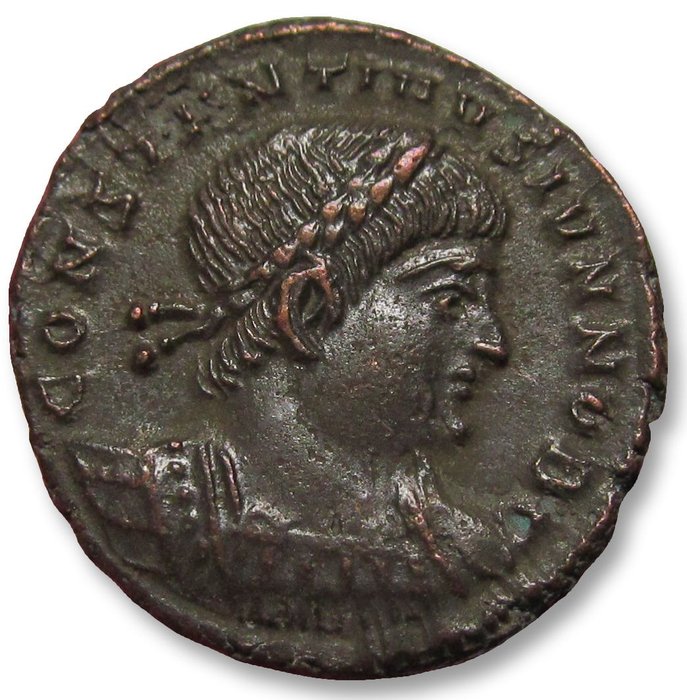 Romerska riket. Constantine II as Caesar. Follis Treveri (Trier) mint circa 330-333 A.D. - mintmark TRP⁕ -
