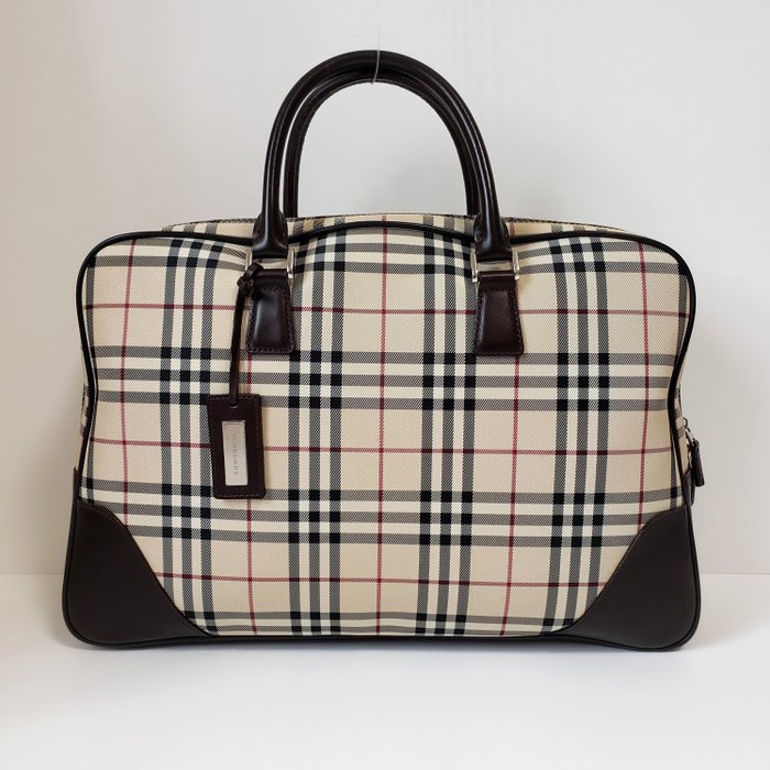 Burberry - Novacheck canvas & leather business bag - 手提包