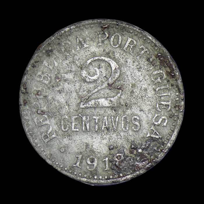 葡萄牙. Republic. 2 Centavos 1918 - Ferro - Escassa