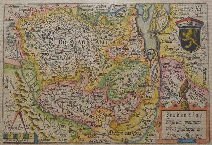 Pays-Bas, Carte - Belgique, Brabant; J Bussemecher | M Quad - Brabantiae Belgarum provinciae recens (...) - vers 1600