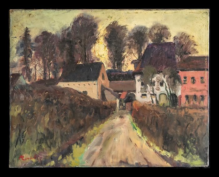 Auguste Drumé (c.1930) - Village au bout du chemin