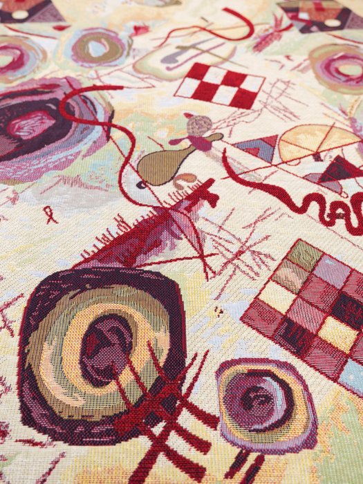 Superbe tissu GOBELIN dans le style Kandinsky art abstrait multicolore - 5,50 x 1,40 mètres !!! - Textile  - 5.5 m
