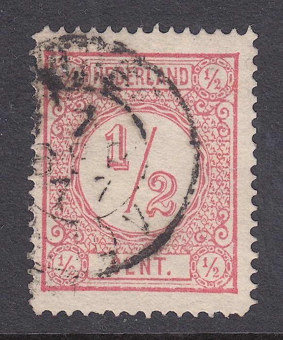 Netherlands 1877 - Printed stamp with line serrations 14 - NVPH 30AI
