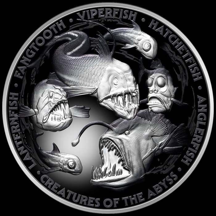 Niue. 10 Dollars 2024 Creatures of the Abyss, 5 Oz (.999) Proof