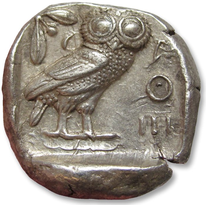 阿提卡，雅典. Tetradrachm 454-404 B.C. - great example of this iconic coin -