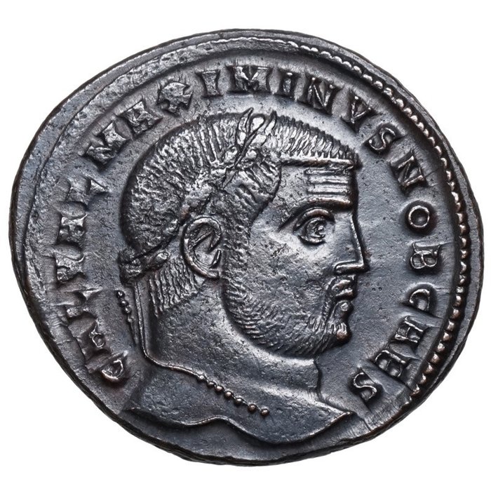 Rooman imperiumi. Galerius (AD 305-311). Follis Nicomedia, GENIUS mit Füllhorn
