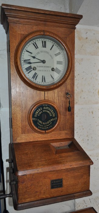 factory time clock - Dey Time Registers Ltd - Folk Art - Wood - 1910-1920