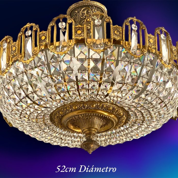 Impresionante Lámpara Plafon - Estilo Isabelino - Taklampe - Cristales Swarovski