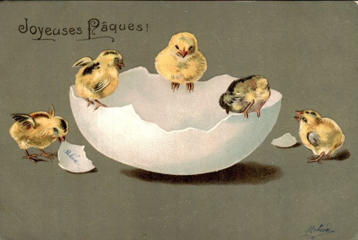 Fantasie, Ostern - Postkarte (76) - 1900-1990