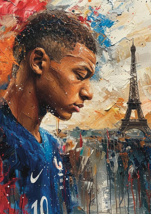 PSG & France - Campeonatos mundiais de futebol - Kylian Mbappé aime Paris | Graffiti Edition Limited 4/5 w/COA - 2024 - Artwork 