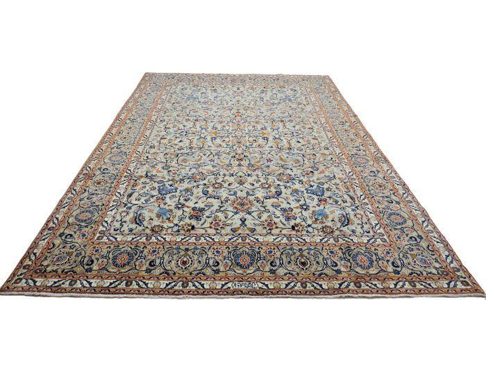 Kashan fein Korkwolle signiert - Teppich - 395 cm - 267 cm