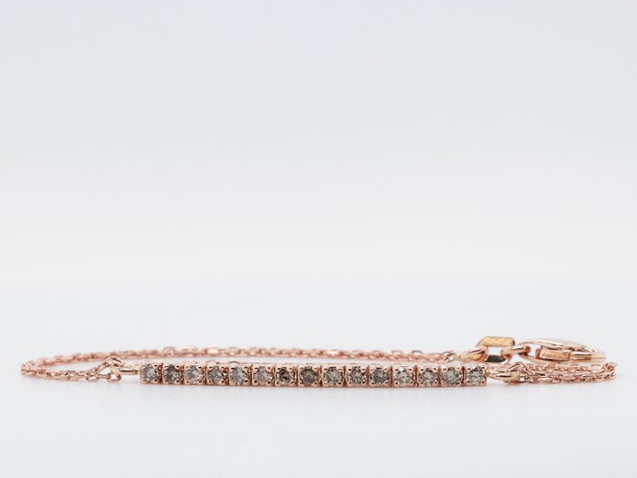 No Reserve Price - Bracelet Rose gold Diamond  (Natural coloured) 