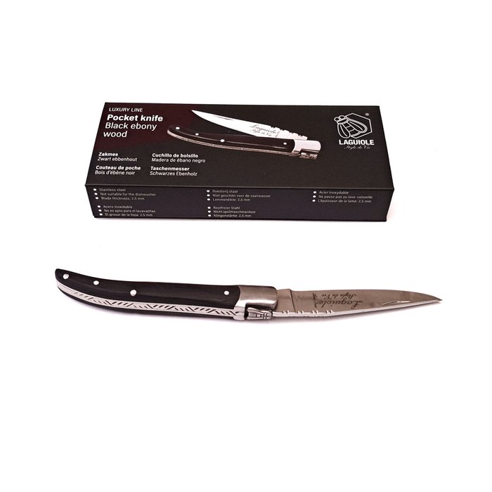 Laguiole - Pocket Knife - Black Ebony Wood - style de - Navaja (1)
