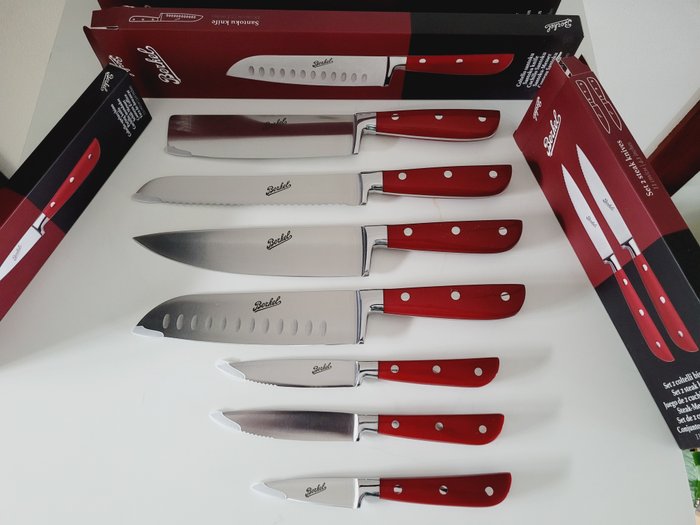 Berkel - 餐刀套装 (7) - 科尔泰利红，三德 - 钢材（不锈钢）